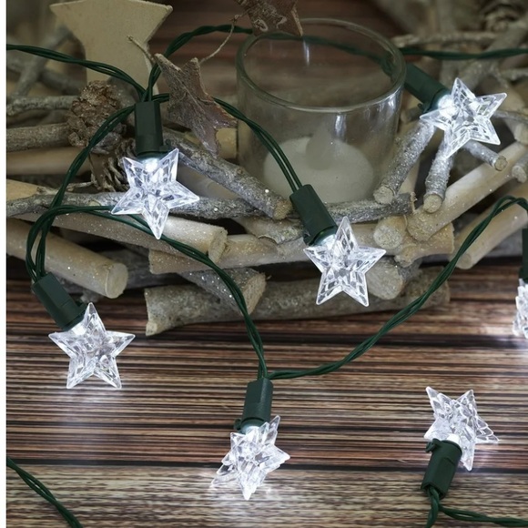 Set of 2 Holiday Time 20 Cool White to Blue STAR Color Changing LED Lights - Picture 3 of 7